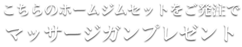こちらのホームジムセットをご発注でマッサージガンプレゼント