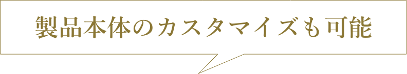 製品本体のカスタマイズも可能