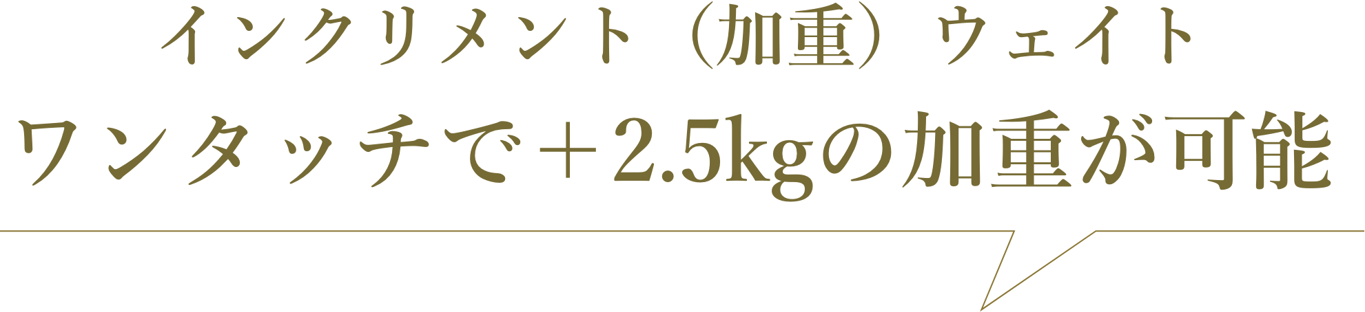 インクリメントウェイト ワンタッチで加重が可能